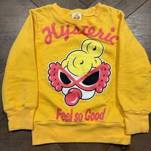 Hysteric Mini Glamour Kids Yellow Sweatshirt From Japan Rare Find Size 100 2-3y